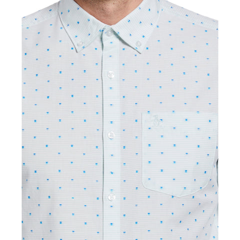 Geometric Print Dobby Shirt (Surf Spray) 