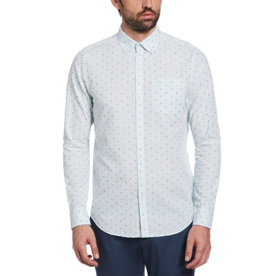 Geometric Print Dobby Shirt (Surf Spray) 