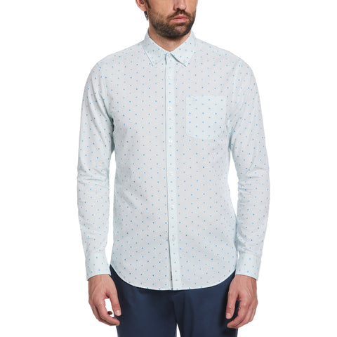 Geometric Print Dobby Shirt (Surf Spray) 