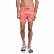 Glitch Print Swim Short (Hot Coral) 