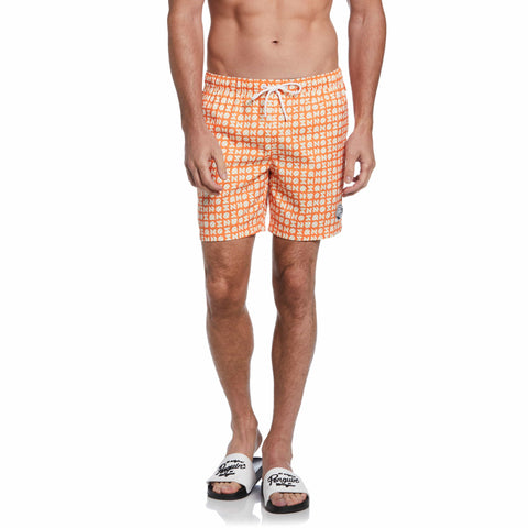Half Circle Print Swim Short (Russet Orange) 