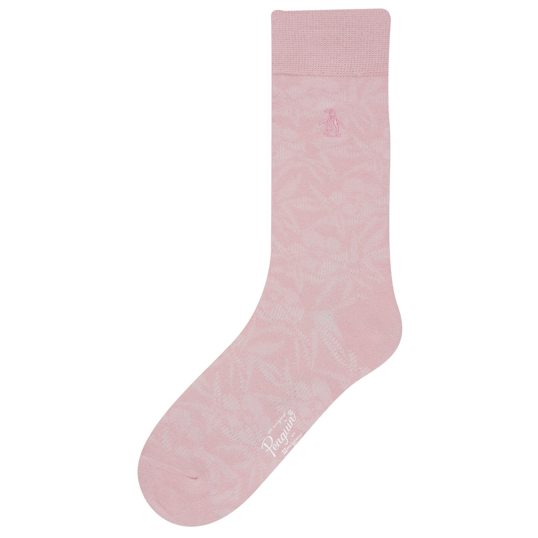HAWAIIAN FLORAL TONAL SOCK-Socks-Pink-NS-Original Penguin