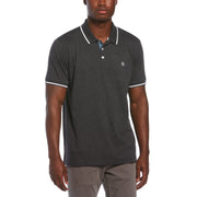 Heather Jersey Knit Polo-Polos-Dark Charcoal Heather-XXL-Original Penguin