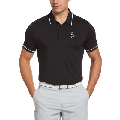 Oversized Pete Tipped Golf Polo Shirt (Caviar) 