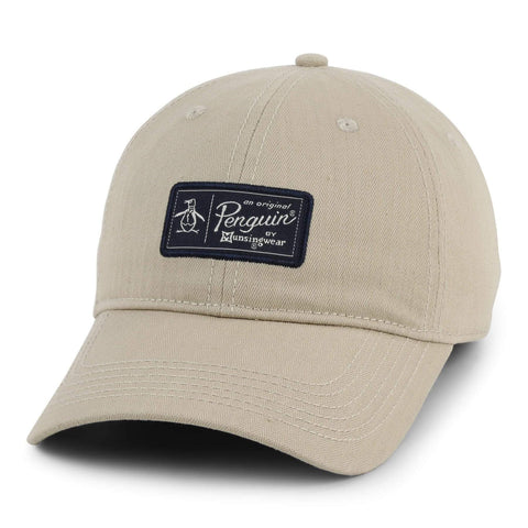 Herringbone Patch Baseball Cap-Hats-Khaki-NS-Original Penguin