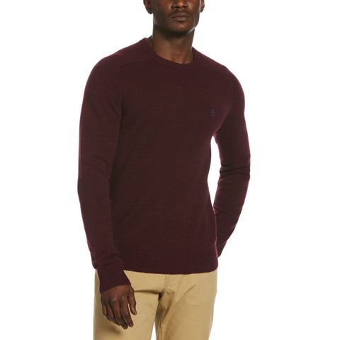 Lambswool Raglan Crew Neck Sweater-Sweaters-Tawny Port-XS-Original Penguin
