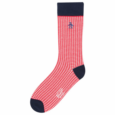 Lewis Gingham Sock-Socks-Red-NS-Original Penguin