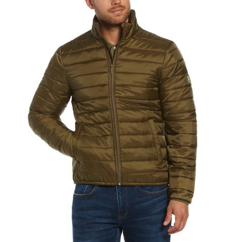 Lightweight Hooded Puffer Jacket-Outerwear-Burnt Olive-L-Original Penguin