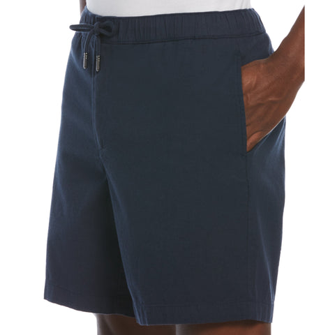 Linen Drawstring Shorts (Dark Sapphire) 