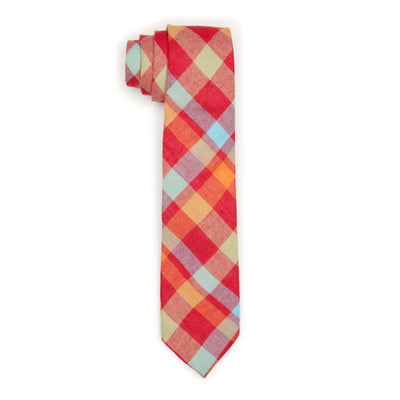 Logan Plaid Tie (Magenta) 