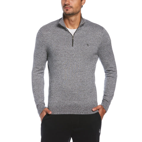 Marled Stripe Crew Neck Sweater-Sweaters-Dark Charcoal Heather-M-Original Penguin