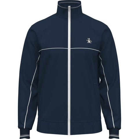 Mesh Double Knit Logo Back Full Zip Jacket (Dark Sapphire) 