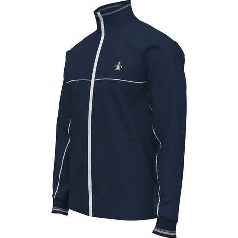Mesh Double Knit Logo Back Full Zip Jacket (Dark Sapphire) 