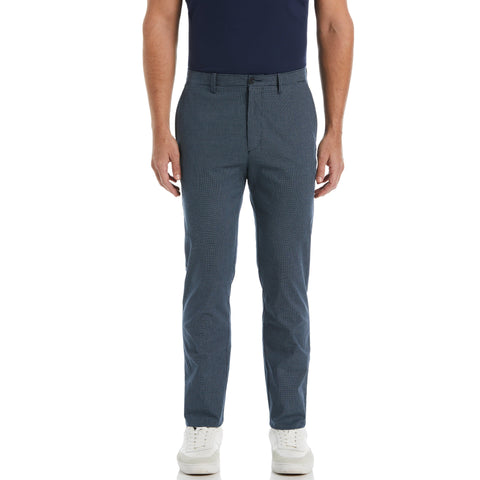 Mini Check Flat Front Pant (Dark Sapphire) 