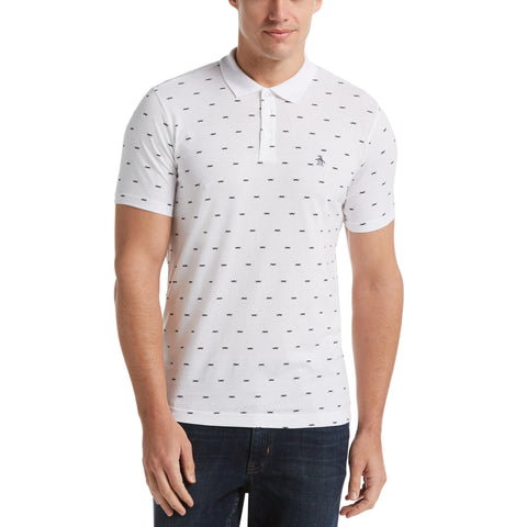 Mustache Print Polo-Polos-Bright White-M-Original Penguin