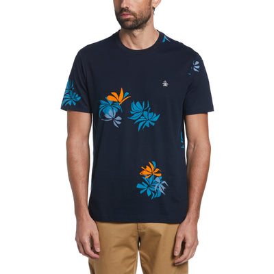 Organic Cotton Floral Print Tee (Dark Sapphire) 