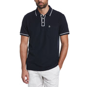 Organic Cotton Earl Pique Polo (Dark Sapphire) 