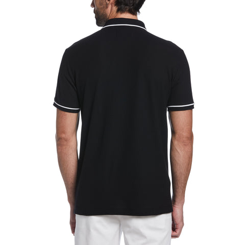Organic Cotton Earl Pique Polo (True Black) 
