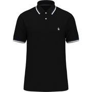 Big & Tall Organic Cotton Pique Polo with Tipped Collar (True Black) 