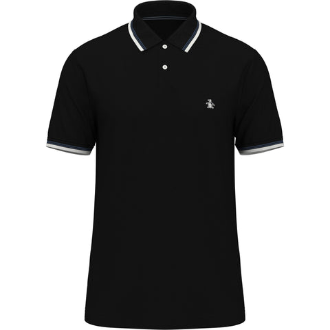 Big & Tall Organic Cotton Pique Polo with Tipped Collar (True Black) 