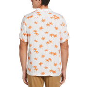 Palm Print Camp Collar Shirt (Russet Orange) 
