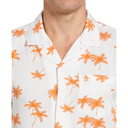 Palm Print Camp Collar Shirt (Russet Orange) 