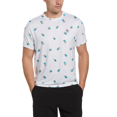 Performance Heritage Print Tennis T-Shirt (Bright White) 