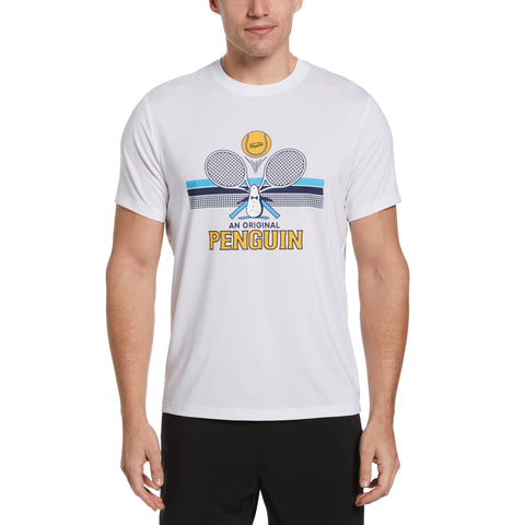 Performance Novelty Graphic Tennis T-Shirt (Bright White) 