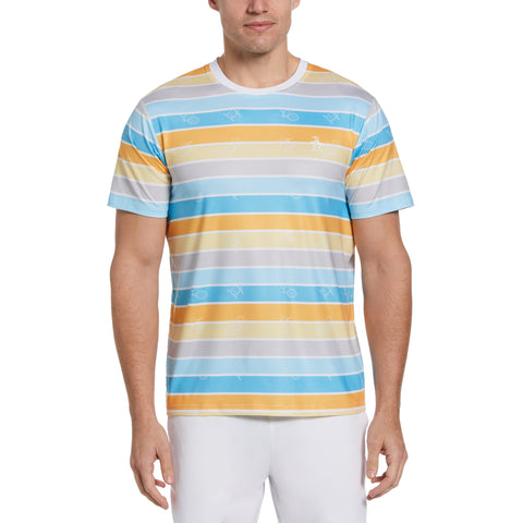 Performance Resort Stripe Tennis T-Shirt (Bright White) 