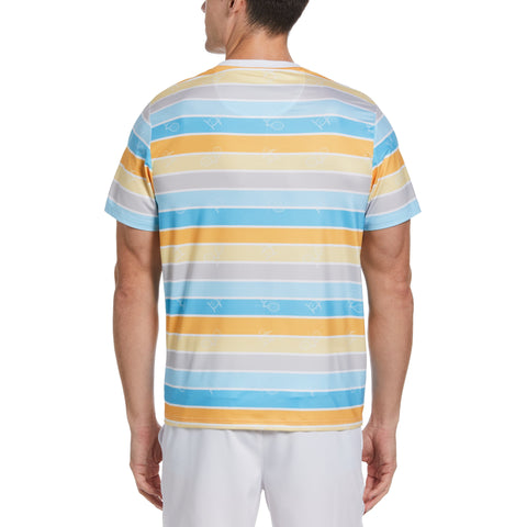Performance Resort Stripe Tennis T-Shirt (Bright White) 