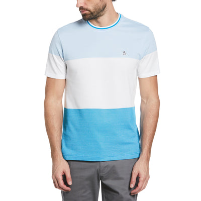 Pique Color Block Tee (Bright White) 