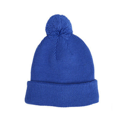 POM POM BEANIE W/ LOGO-Hats-Dazzling Blue-OS-Original Penguin