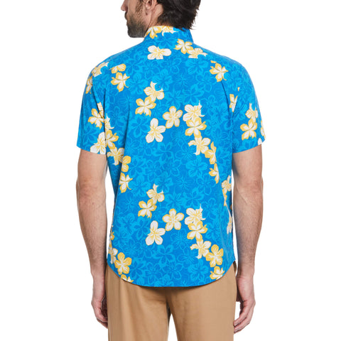 Poplin Allover Hibiscus Print Shirt (Imperial Blue) 