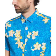 Poplin Allover Hibiscus Print Shirt (Imperial Blue) 