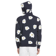 Premium Daisy Print Fleece Hoodie (Dark Sapphire) 