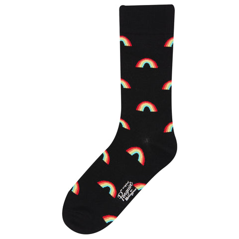 Pride Rainbow Sock-Socks-Black-NS-Original Penguin
