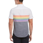 Short Sleeve Pride Stripes Button Up Shirt-Shirts-Original Penguin