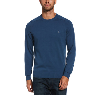 Raglan Crew Neck Sweater-Sweaters-Dark Denim-XS-Original Penguin