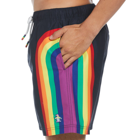 Rainbow Pride Swim Shorts (Dark Sapphire) 