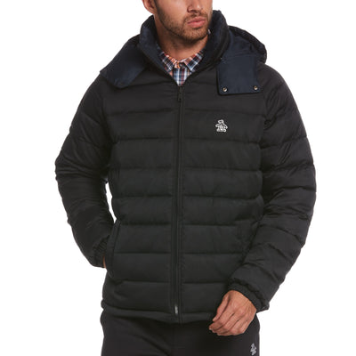 Lightweight Puffer Jacket with Detachable Hood-Outerwear-True Black-L-Original Penguin