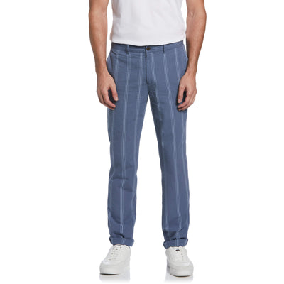 Seersucker Stripe Flat Front Pant (Bering Sea) 