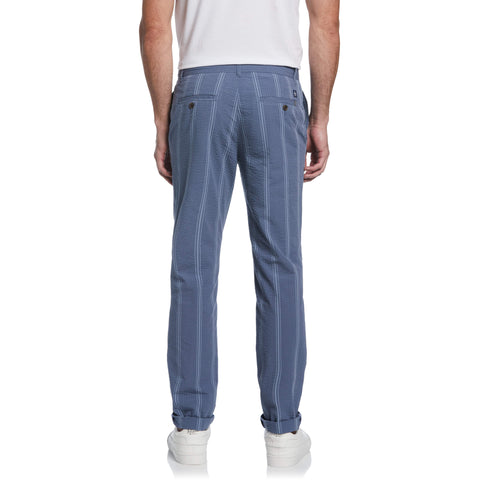 Seersucker Stripe Flat Front Pant (Bering Sea) 