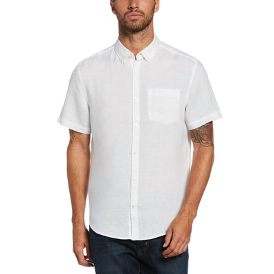Short Sleeve Linen Shirt-Shirts-Bright White-S-Original Penguin