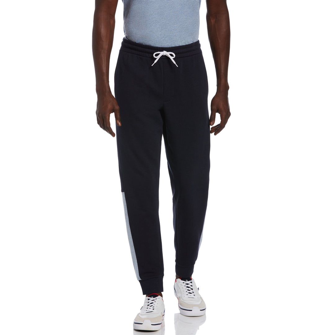 Slim Fit Color Block Fleece Jogger (Dark Sapphire)