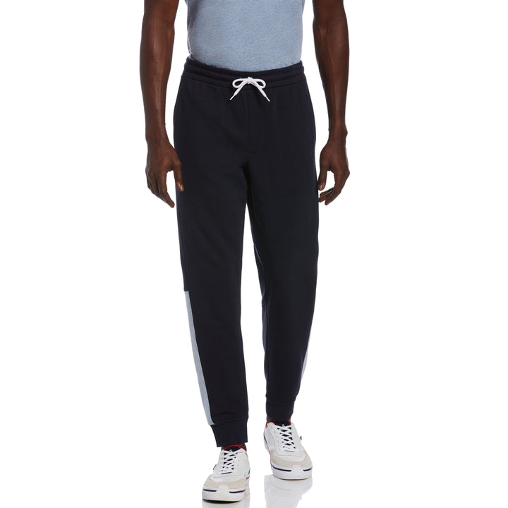 Slim Fit Color Block Fleece Jogger (Dark Sapphire)