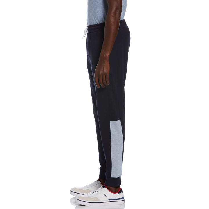 Slim Fit Color Block Fleece Jogger (Dark Sapphire)