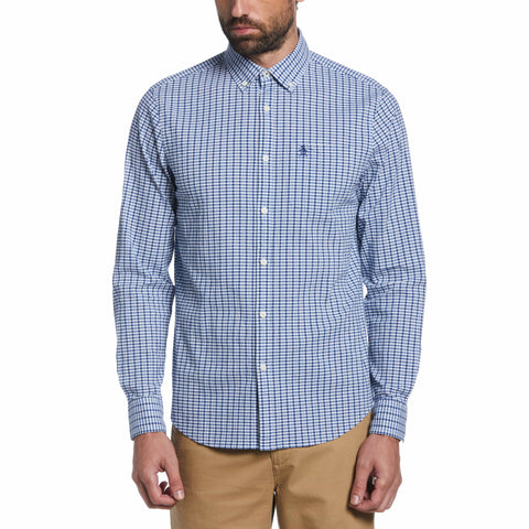Slim Fit Plaid Shirt (Cerulean) 