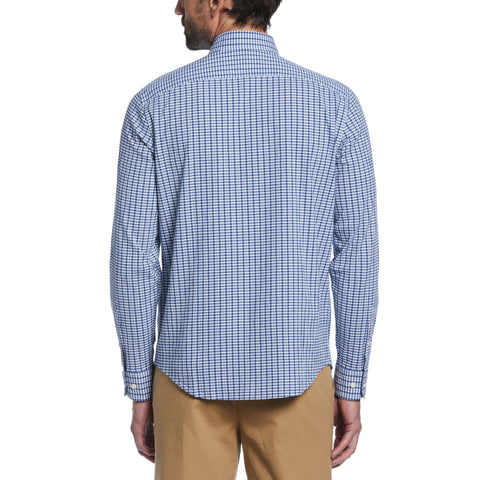 Slim Fit Plaid Shirt (Cerulean) 