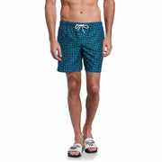 Square Dot Print Swim Short (Mosaic Blue) 