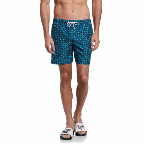 Square Dot Print Swim Short (Mosaic Blue) 